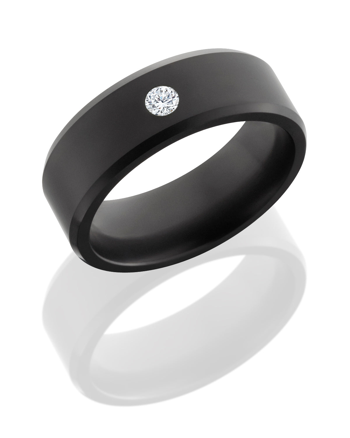 Elysium Black Diamond 8mm Elysium Lab Diamond Wedding Band