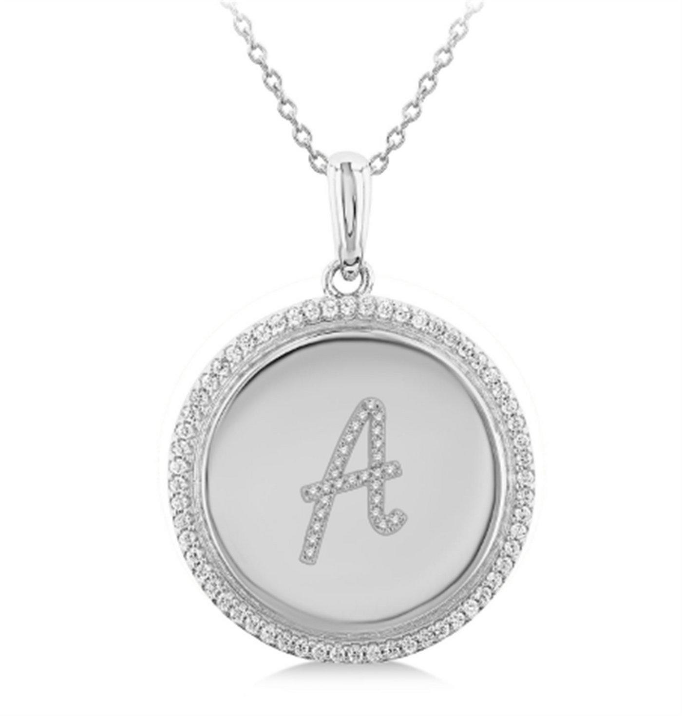 14K White Gold 0.29ctw Initial Style Pendant