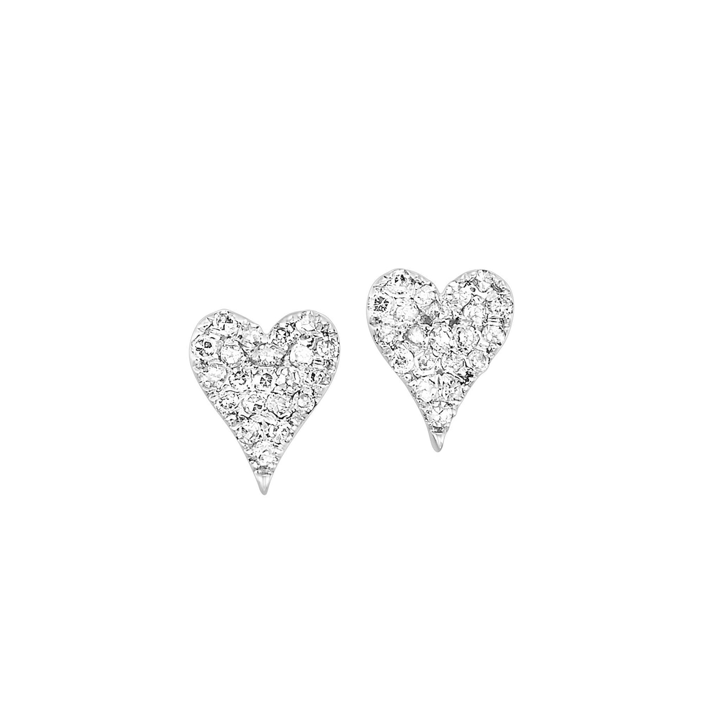 10K White Gold .20ctw Elegant Heart Style Diamond Earrings
