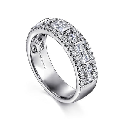 Gabriel 14K White Gold 1.14ctw Bold Statement Diamond Fashion Ring