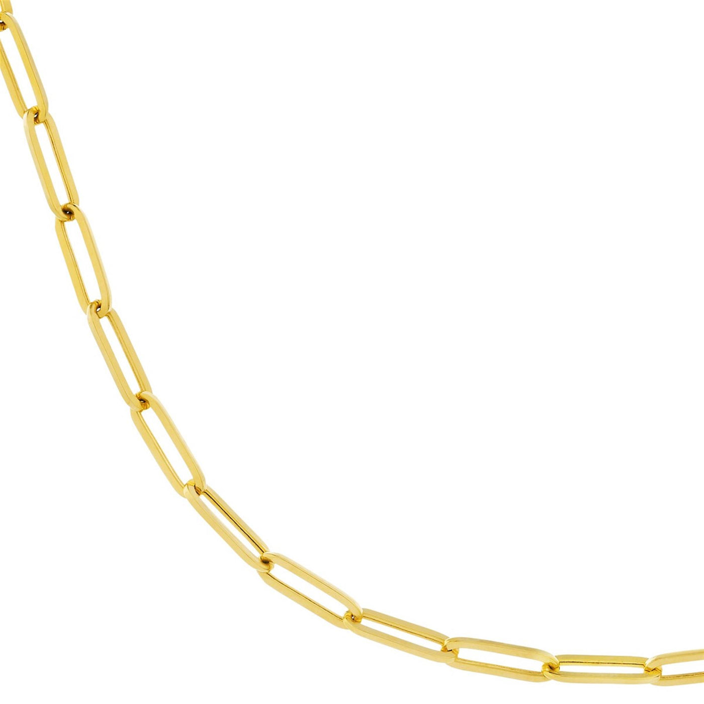 14K Yellow Gold 3.4mm 18" Paper Clip Chain