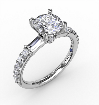 Fana 14K White Gold .49ctw 4 Prong Style Diamond Semi-Mount Engagement Ring