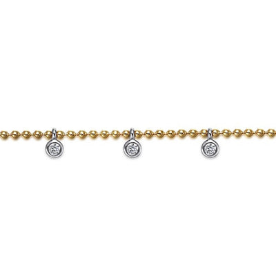 Gabriel 14K White & Yellow Gold 7" Bujukan Style Bracelet Featuring Sapphires