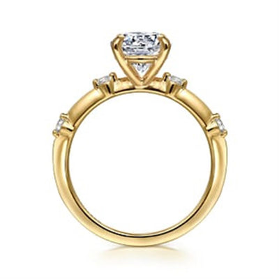 Gabriel - Starlight Collection 14K Yellow Gold 0.11ctw 4 Prong Style Diamond Semi-Mount Engagement Ring