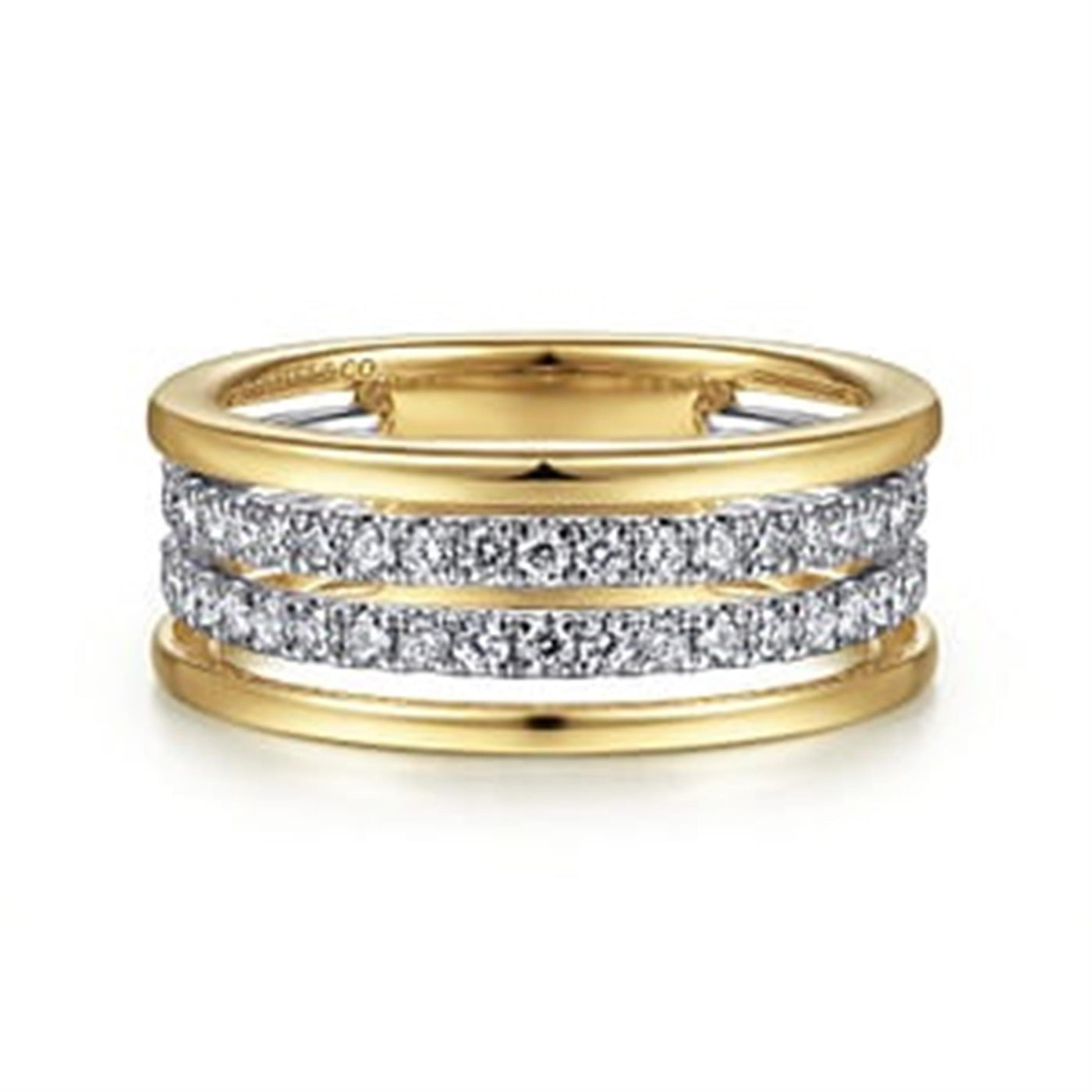 Gabriel 14K White & Yellow Gold 0.50ctw Contemporary Diamond Fashion Ring