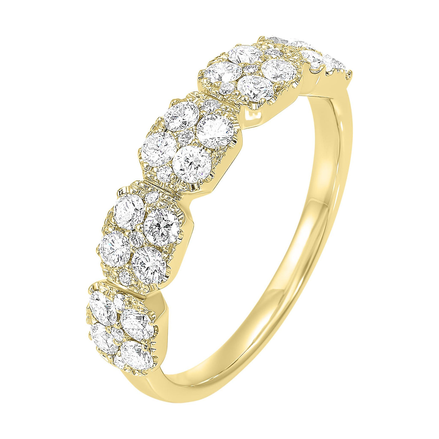 14K Yellow Gold 0.75ctw Square Diamond Fashion Ring