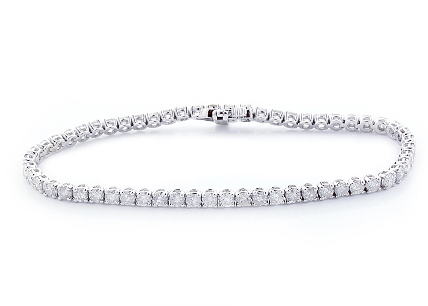 14K White Gold Tennis Style Lab Grown Diamond Bracelet