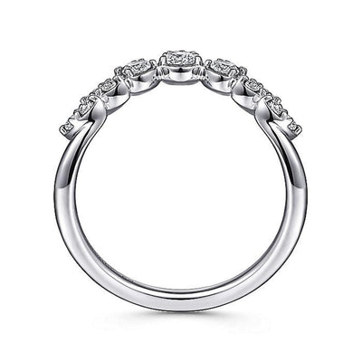 Gabriel 14K White Gold 0.42ctw Chevron Diamond Fashion Ring