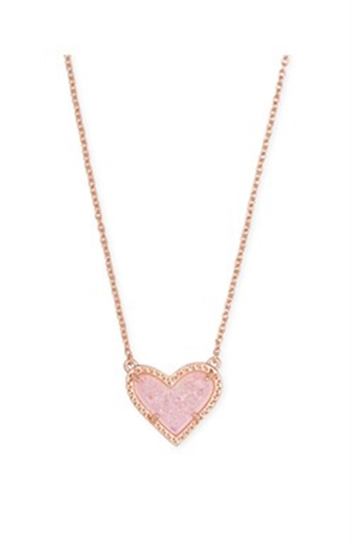 Rose Tone Necklace Featuring Pink Drusy by Kendra Scott