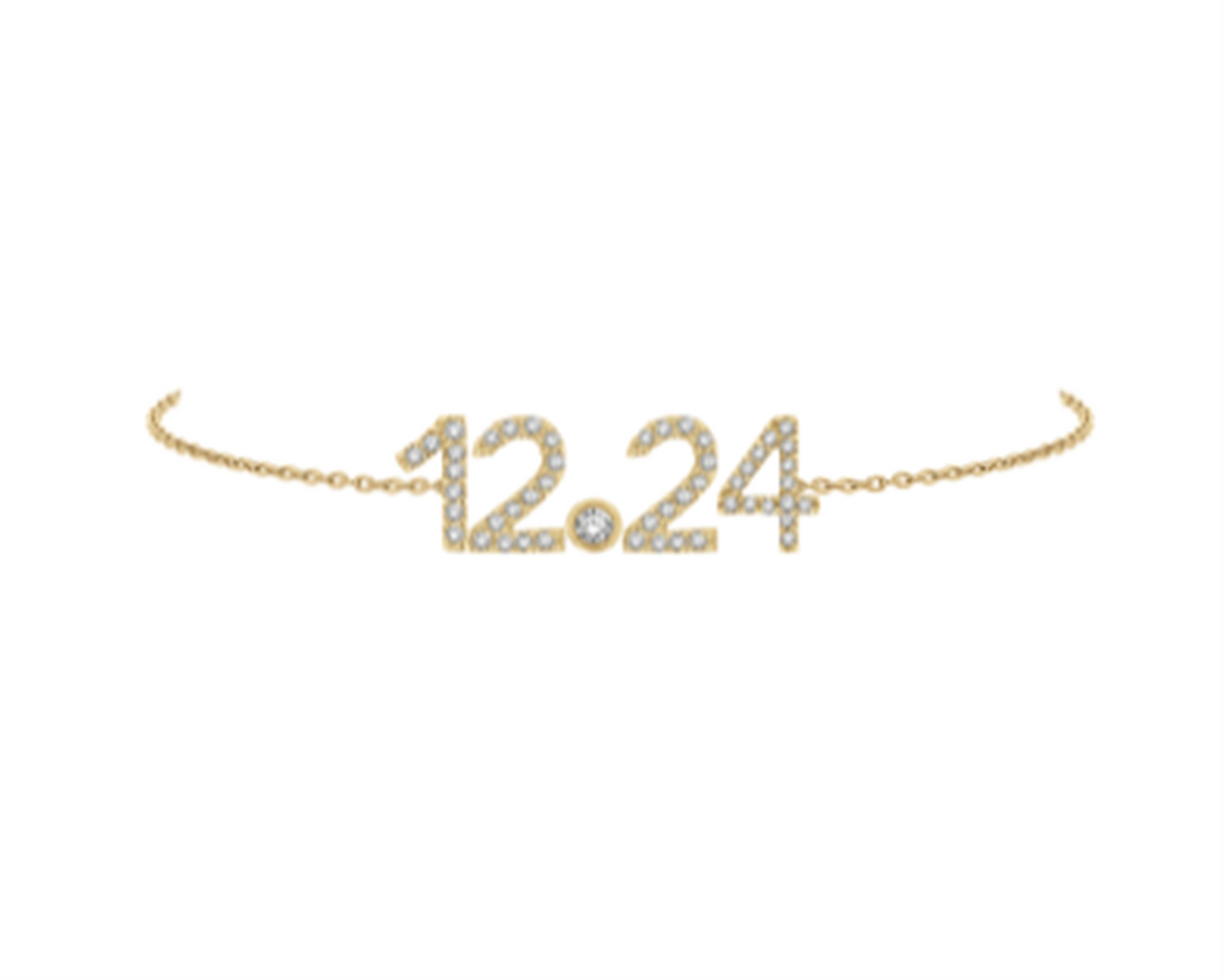 14K Yellow Gold 0.18ctw 7" Date Style Diamond Bracelet