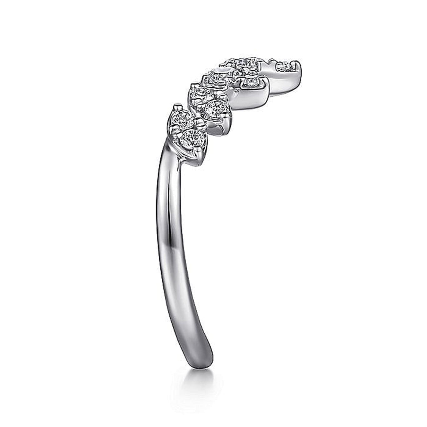 Gabriel 14K White Gold 0.42ctw Chevron Diamond Fashion Ring