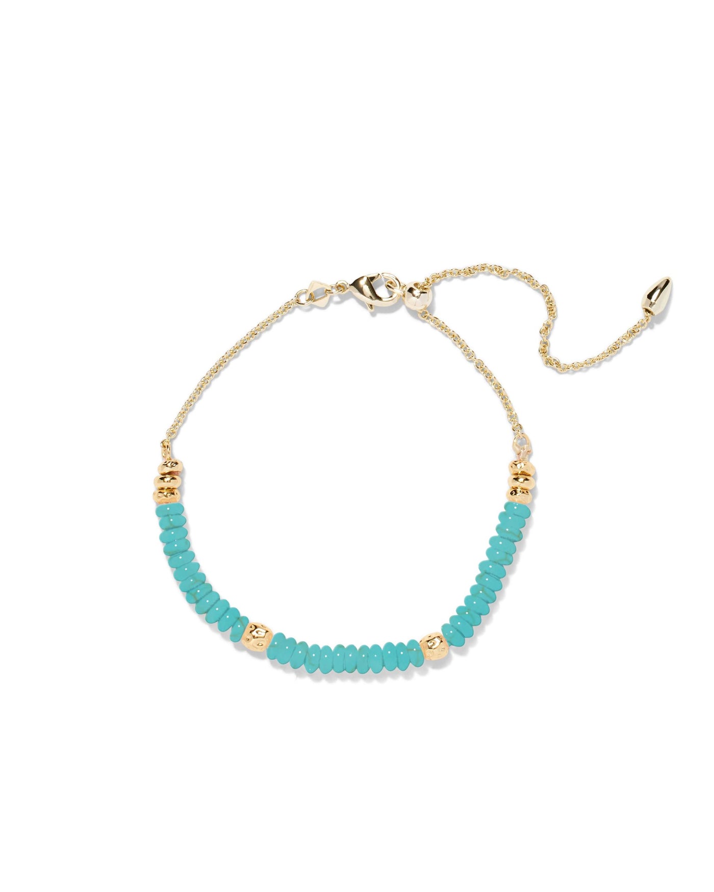 Gold Tone Bracelet Featuring Blue/Green Variegated Turquoise Magnesite by Kendra Scott