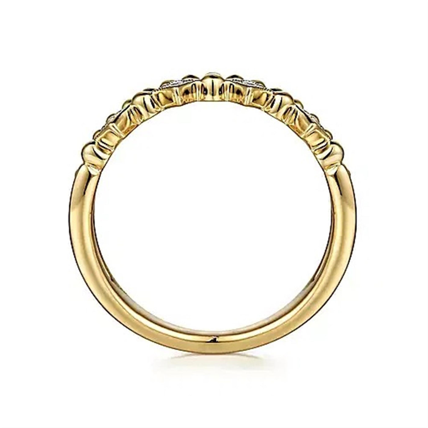 Gabriel 14K Yellow Gold .04ctw Stackable Diamond Fashion Ring
