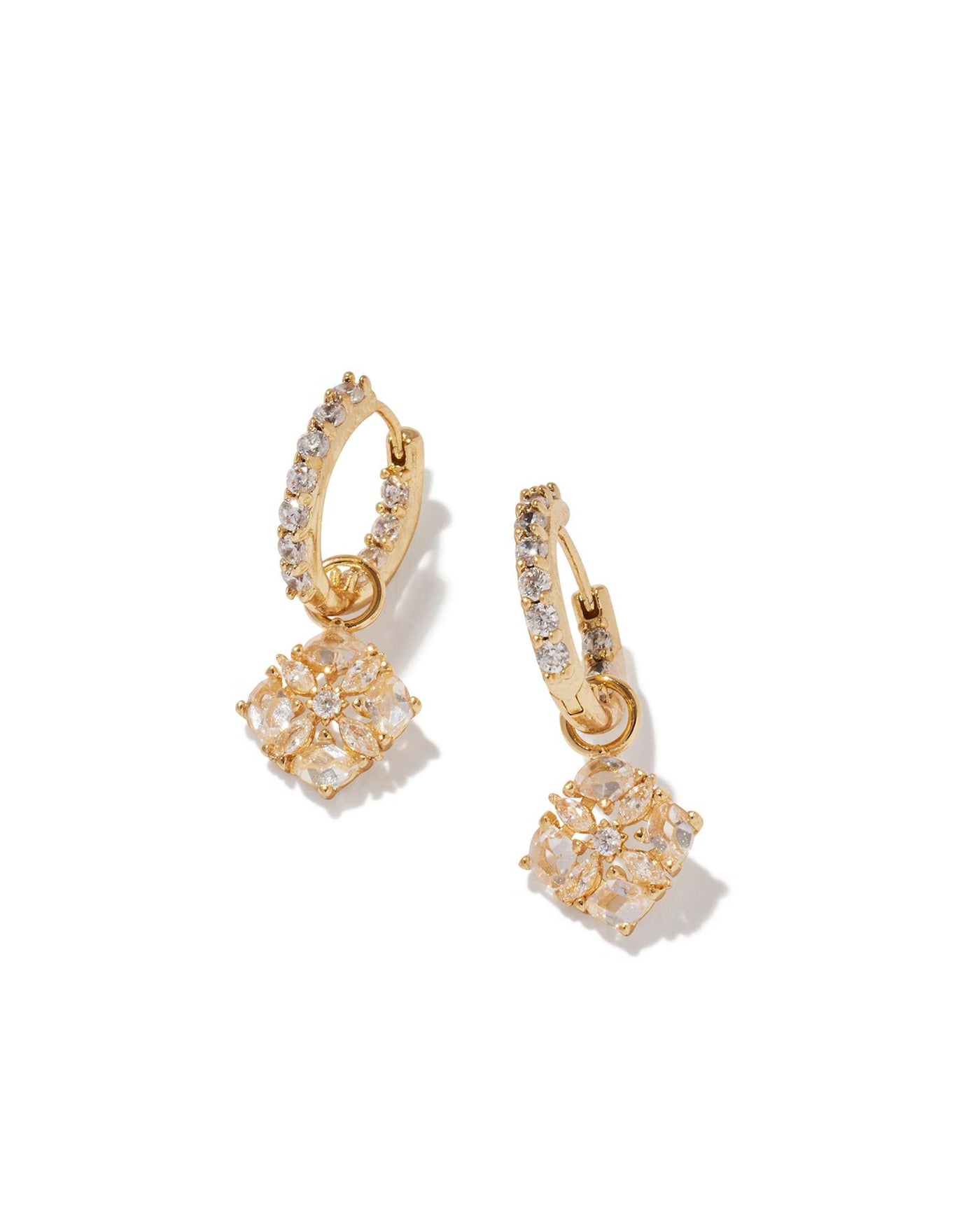 Gold Tone Earrings Featuring White Crystal by Kendra Scott