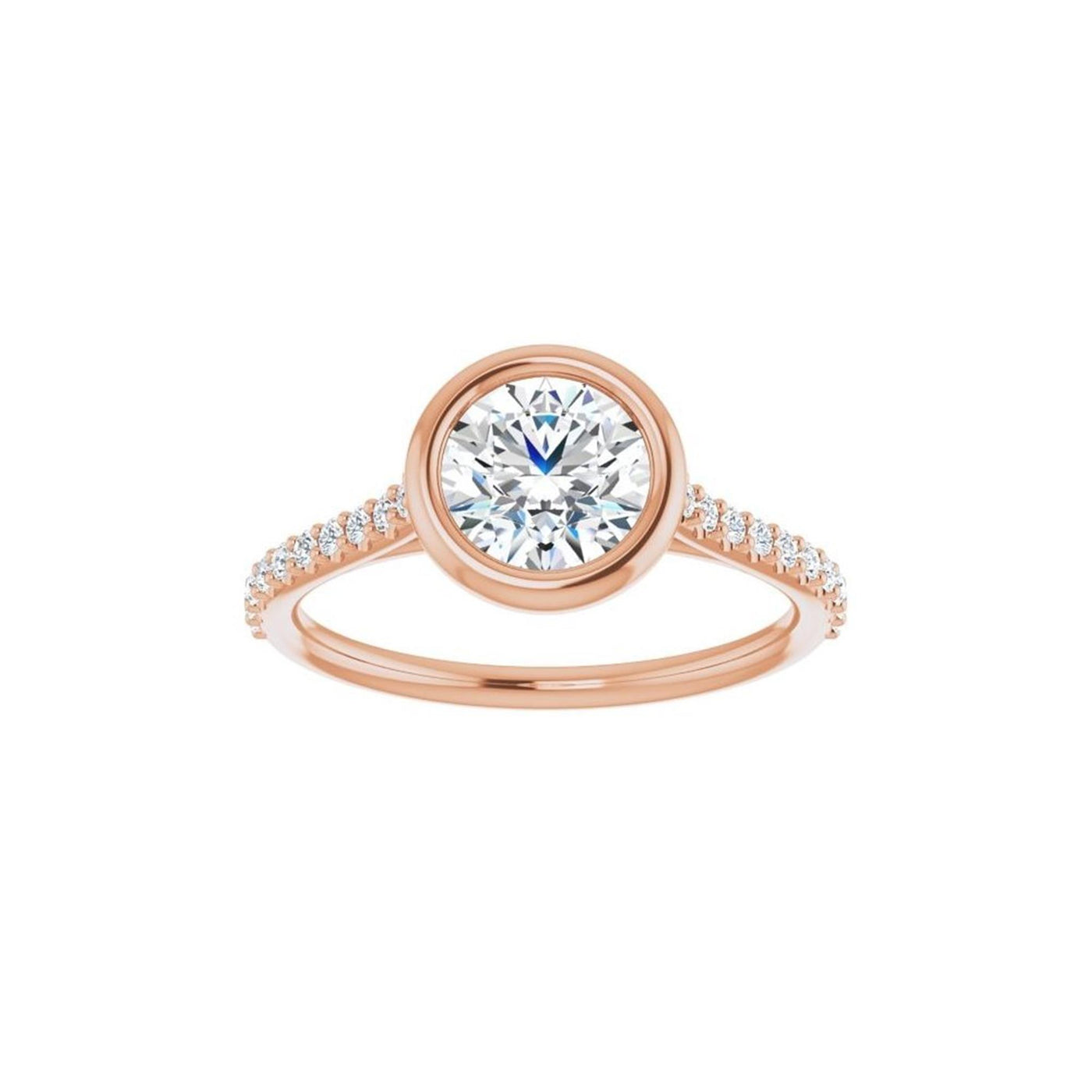 Ever & Ever 14K White Gold .20ctw Bezel Style Diamond Semi-Mount Engagement Ring