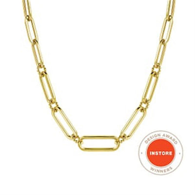 14K Yellow Gold 17" Bujukan Style Paperclip Necklace