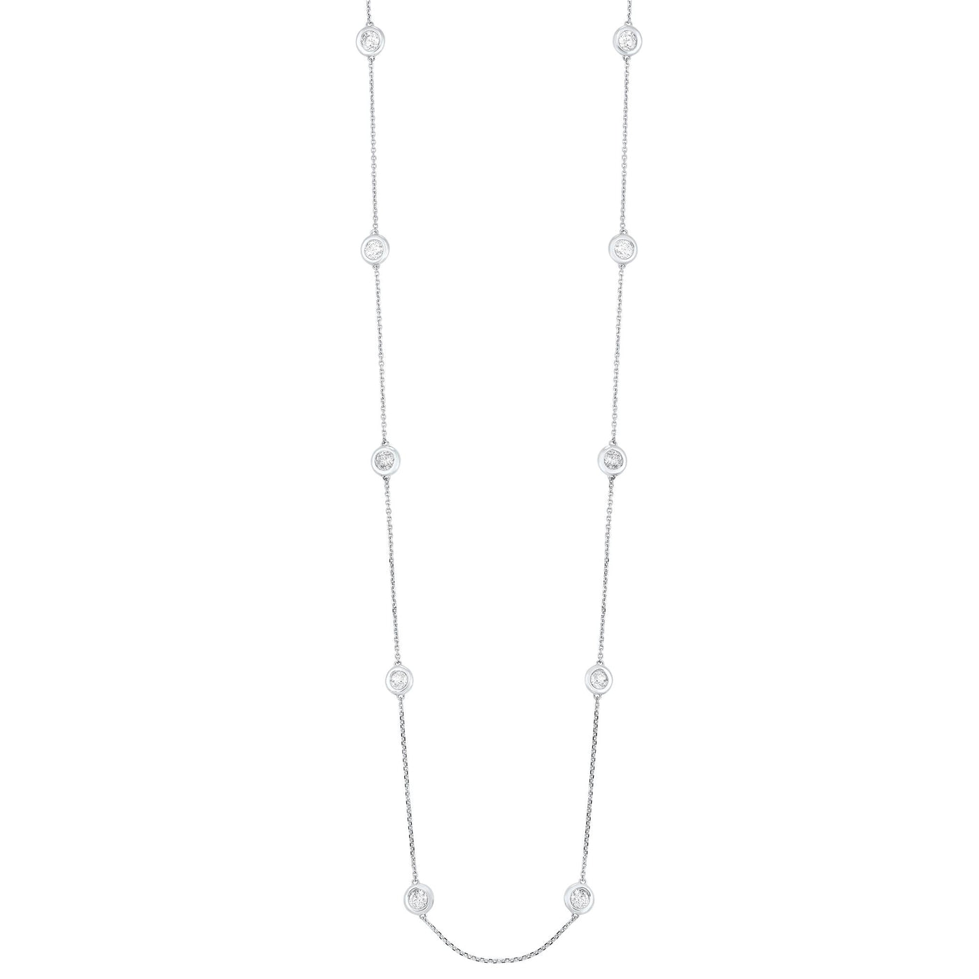 14K White Gold .75ctw Diamonds By The Yard Style Necklace