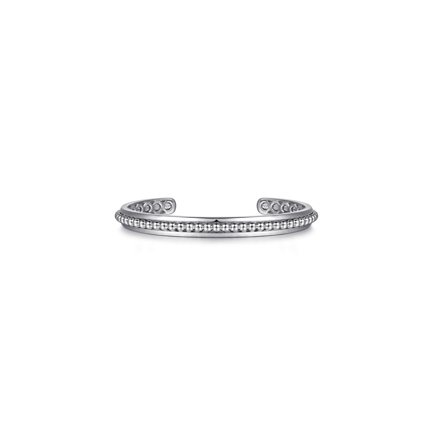 Gabriel Sterling Silver 7.25" Solid Cuff Bead Fashion Bracelet