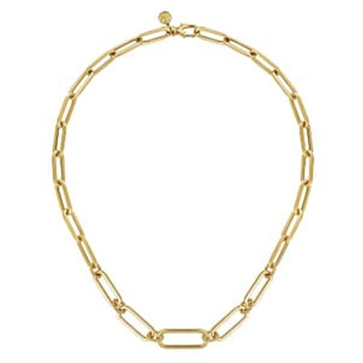 14K Yellow Gold 17" Bujukan Style Paperclip Necklace