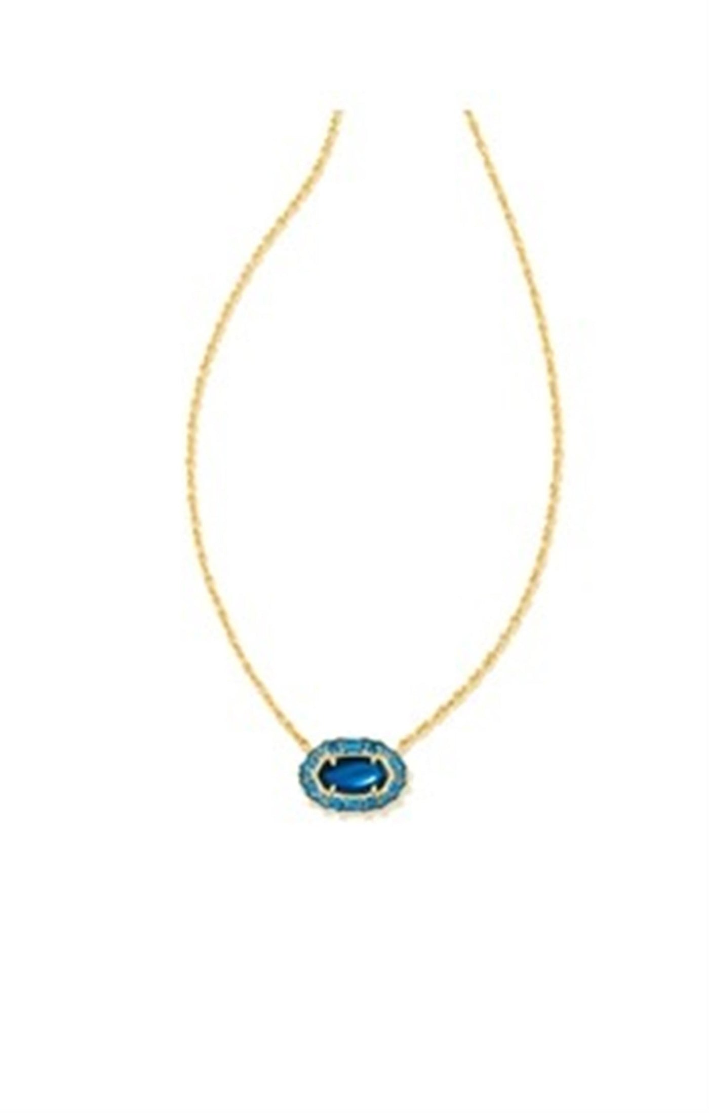 Gold Tone Necklace Featuring Sea Blue Illusion by Kendra Scott