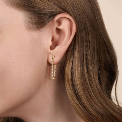 Gabriel 14K Yellow Gold 12mm x 30mm Geometric Dangle Style Earrings