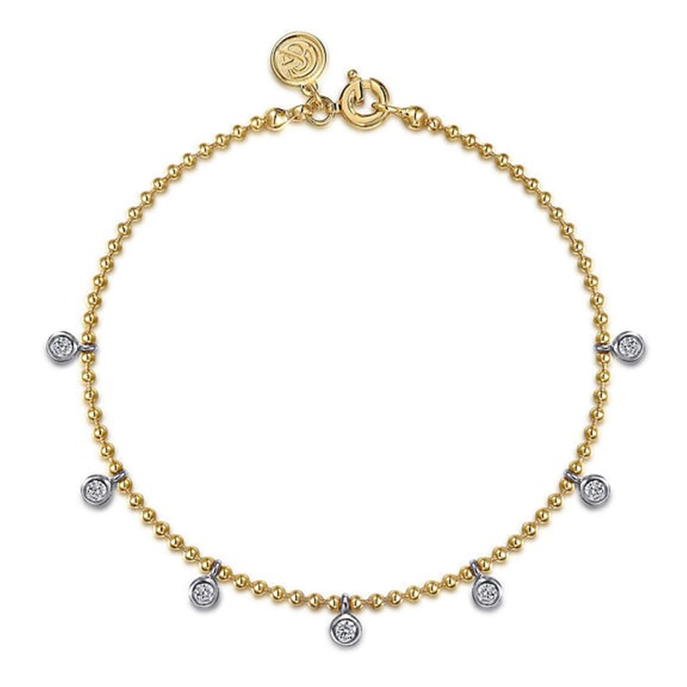 Gabriel 14K White & Yellow Gold 7" Bujukan Style Bracelet Featuring Sapphires