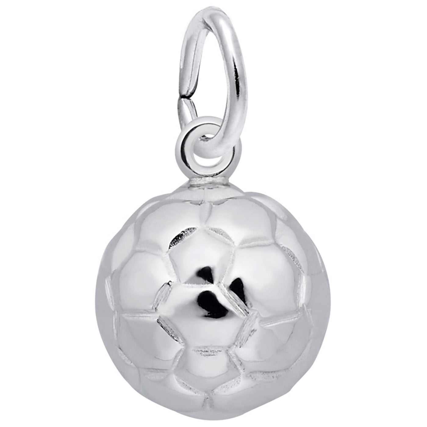 Sterling Silver Soccer Ball Traditional Rembrandt Charm