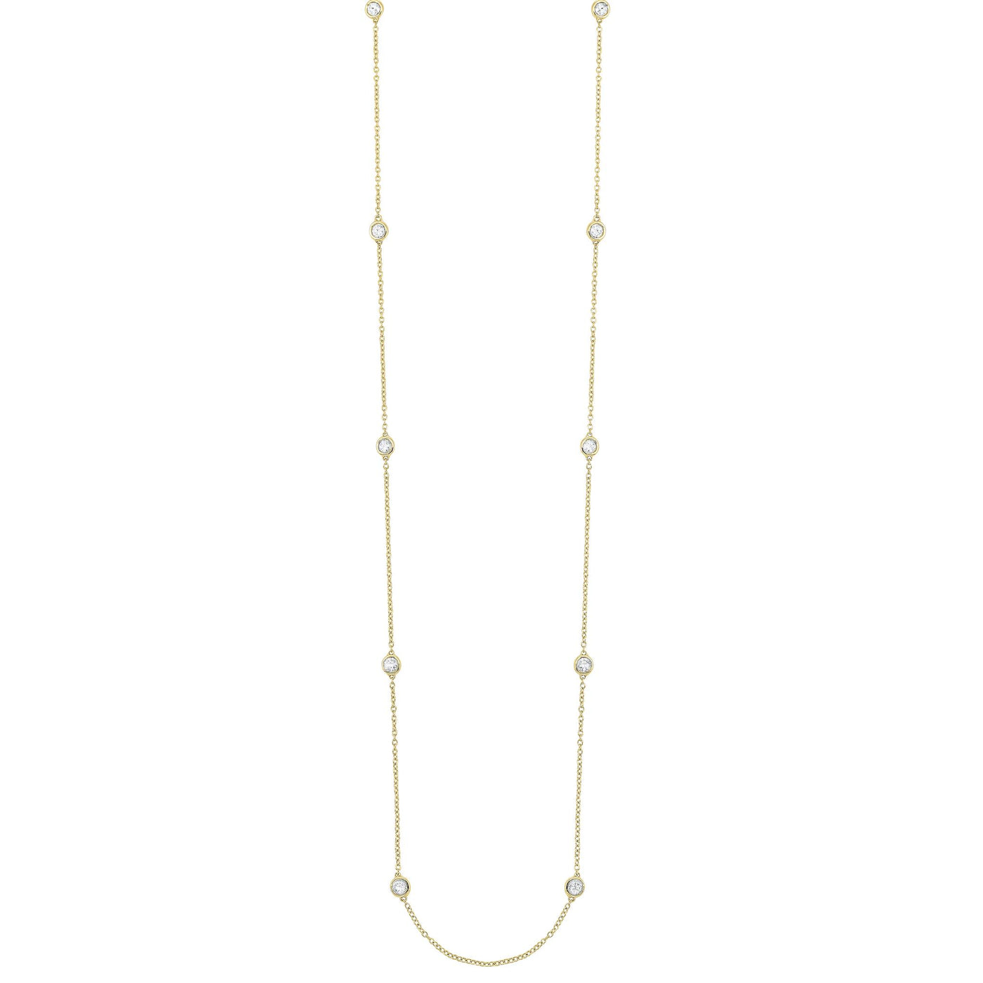 14K Yellow Gold .25ctw Diamonds By The Yard Style Necklace