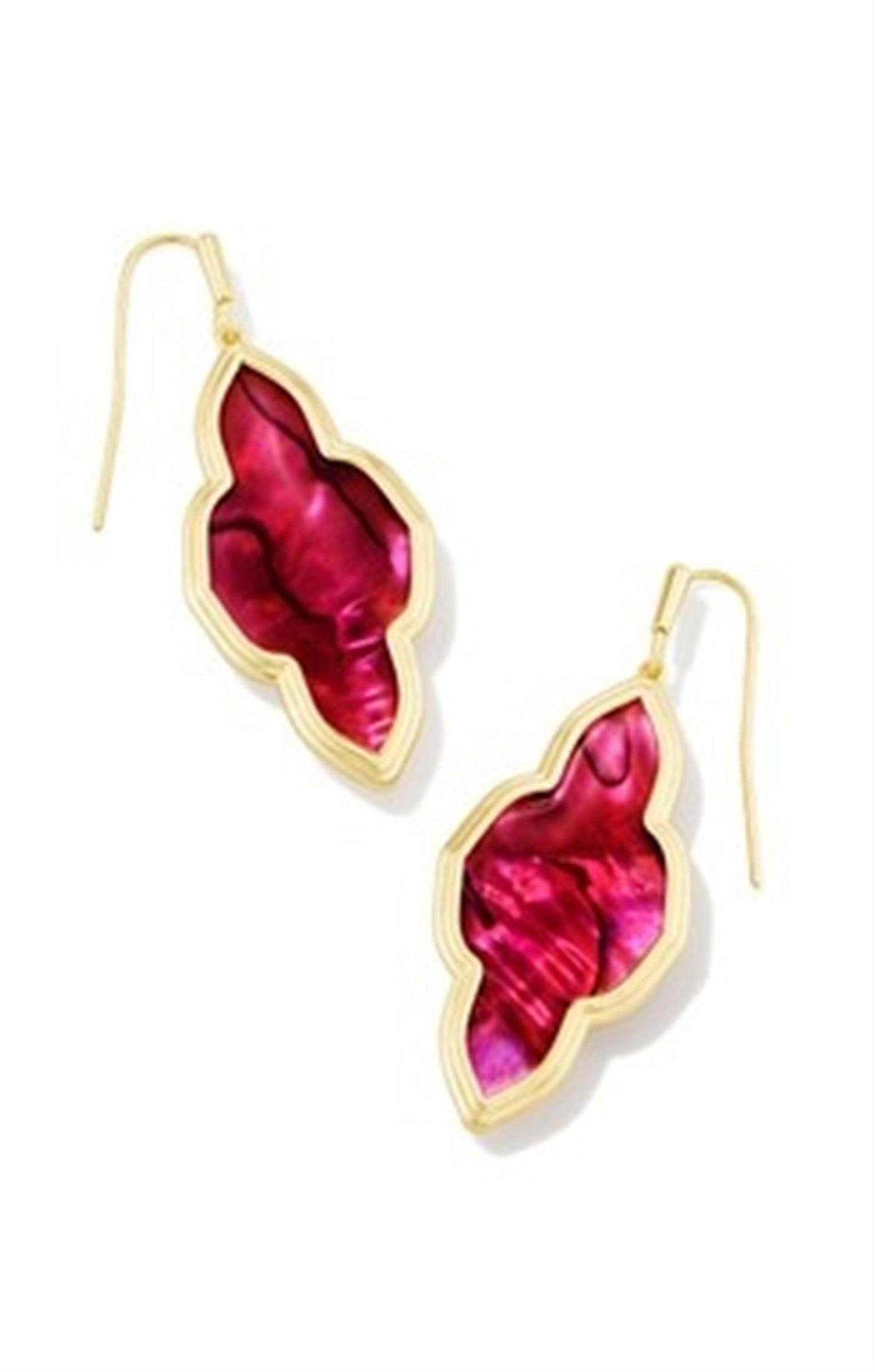 Gold Tone Earrings Featuring Burgundy Illusion by Kendra Scott