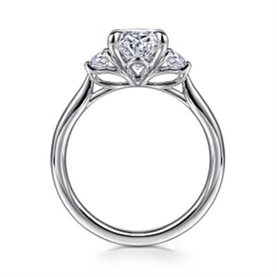 Gabriel - Lotus Collection 14K White Gold 0.40ctw 4 Prong Style Diamond Semi-Mount Engagement Ring