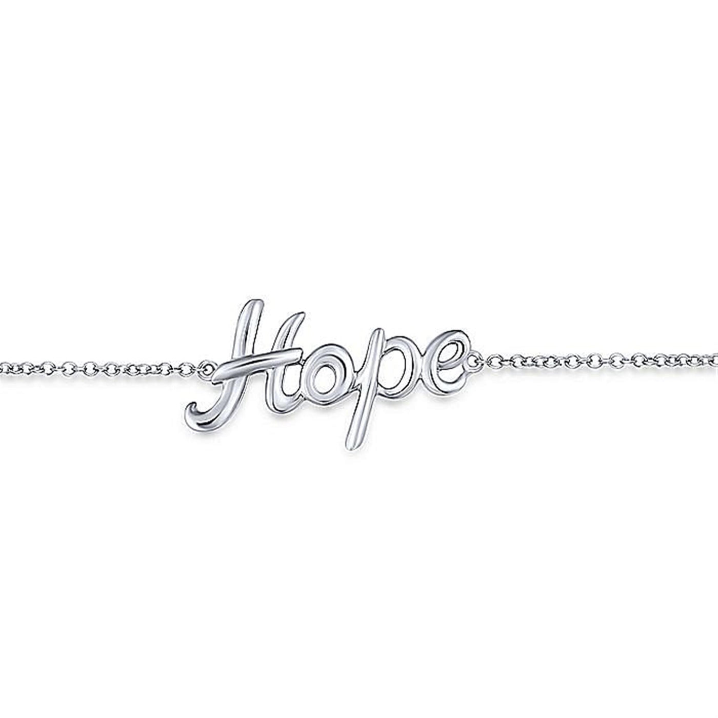 Sterling Silver 7" Hope Style Station Necklace
