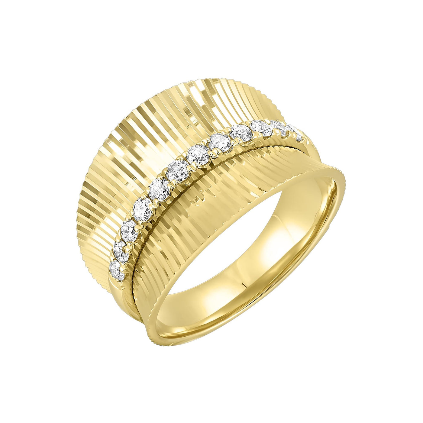 14K Yellow Gold 0.33ctw Cigar Diamond Fashion Ring