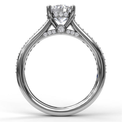 Fana 14K White Gold .33ctw Hidden Halo Style Diamond Semi-Mount Engagement Ring