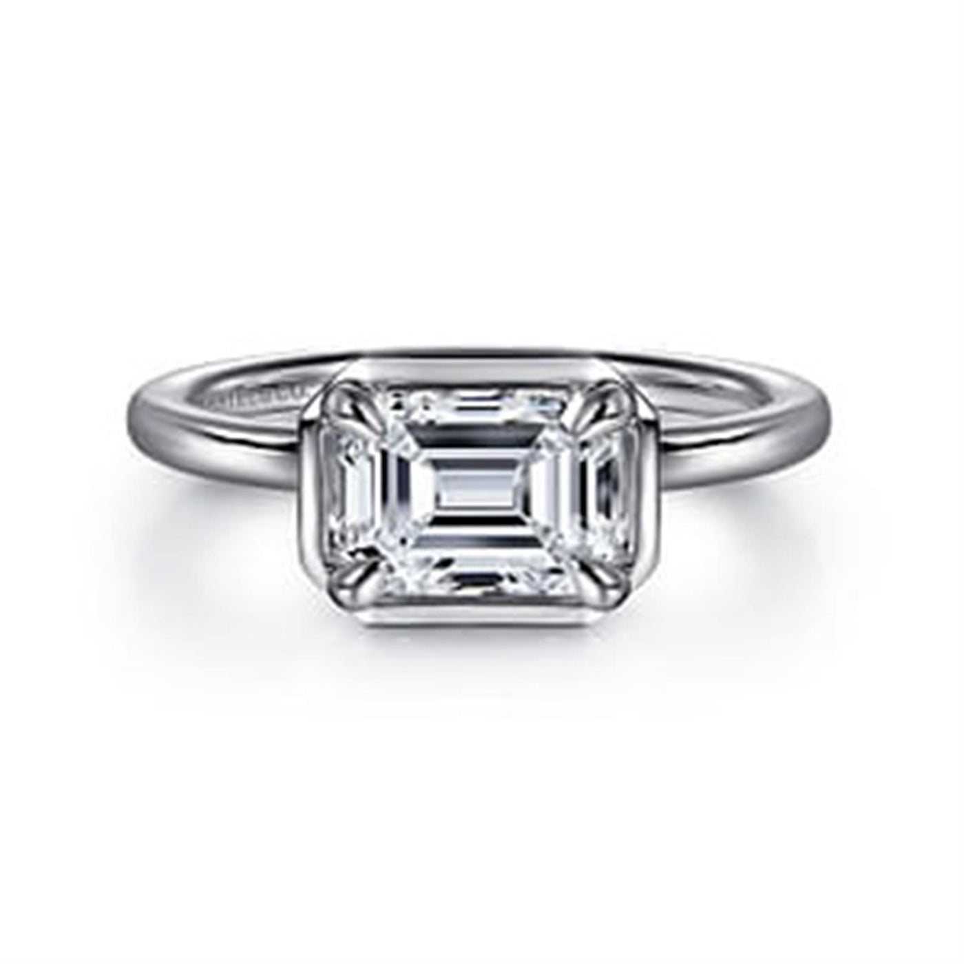 Gabriel - Contemporary Collection 14K White Gold 0.00ctw 4 Prong Style Diamond Semi-Mount Engagement Ring