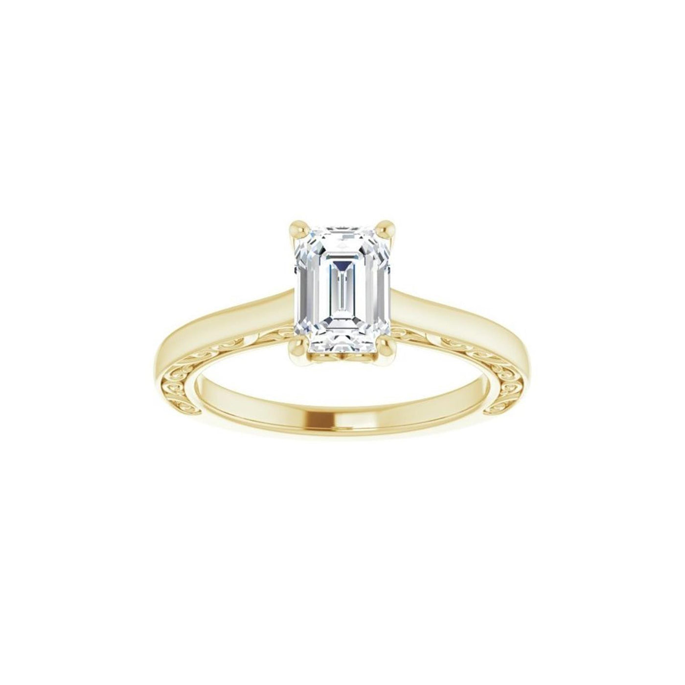 Ever & Ever 14K Yellow Gold 4 Prong Style Diamond Semi-Mount Engagement Ring