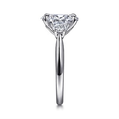 Gabriel - Lotus Collection 14K White Gold 0.40ctw 4 Prong Style Diamond Semi-Mount Engagement Ring