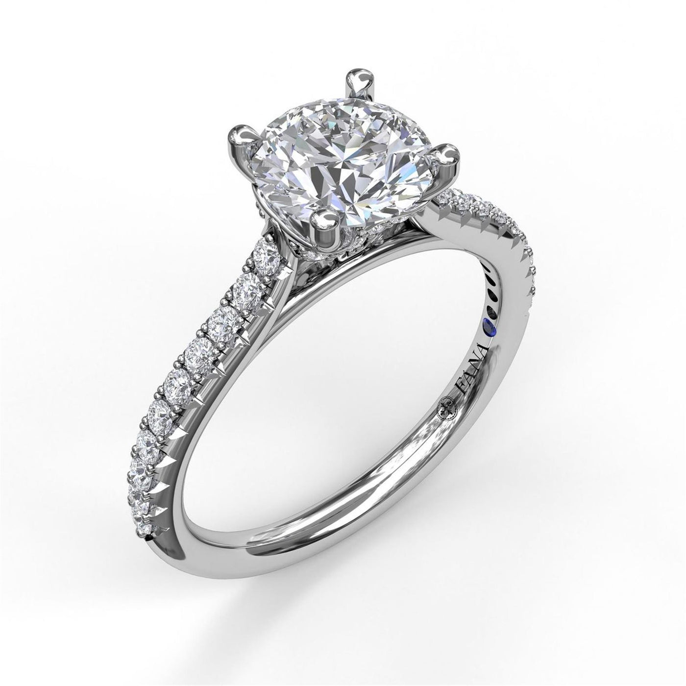 Fana 14K White Gold .29ctw 4 Prong Style Diamond Semi-Mount Engagement Ring