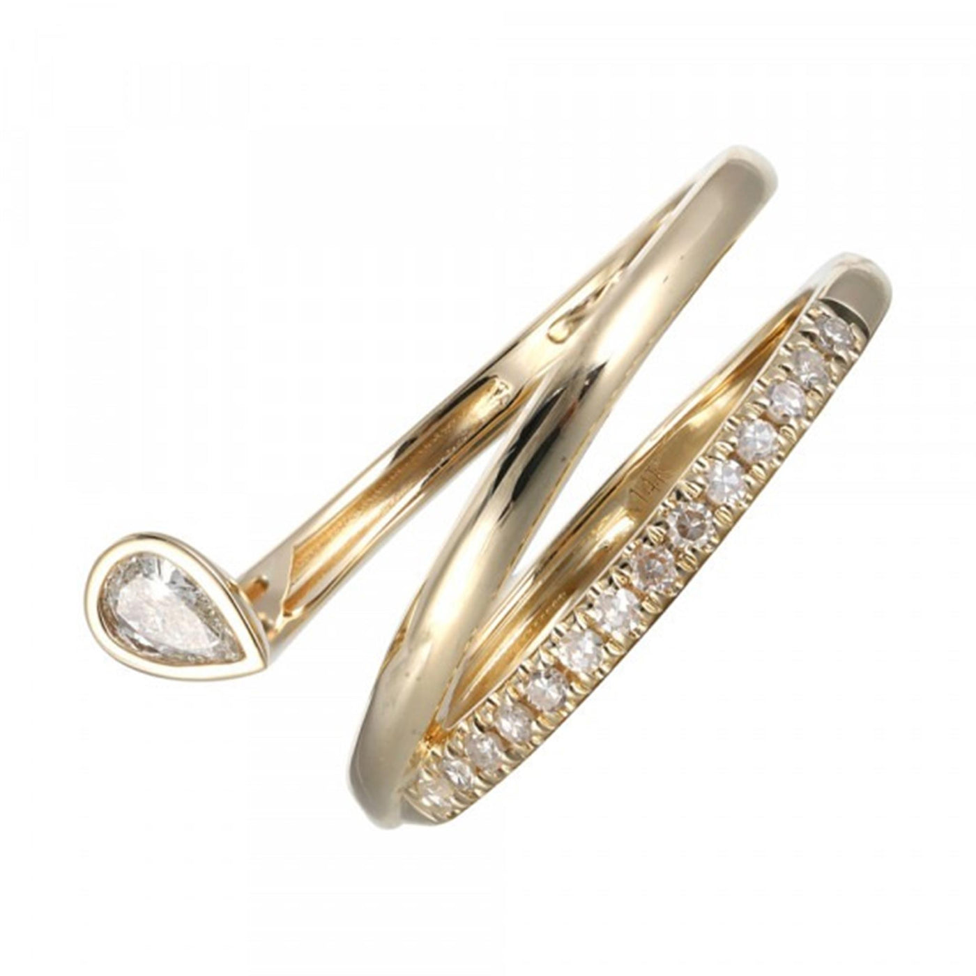 14K Yellow Gold 0.25ctw Bypass Diamond Fashion Ring
