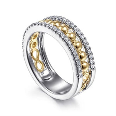 Gabriel 14K White & Yellow Gold 0.37ctw Bujukan Diamond Fashion Ring