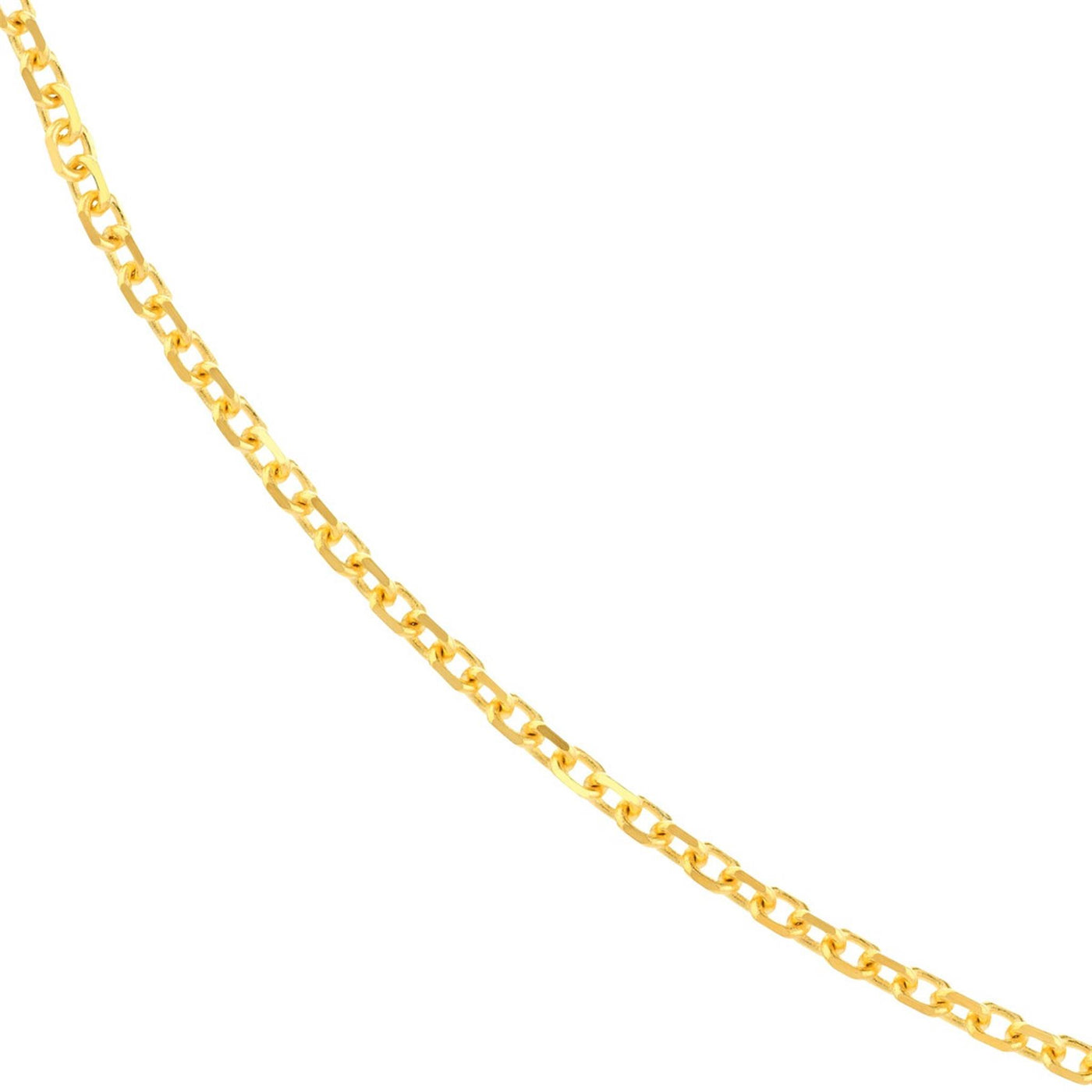 14K Yellow Gold 1.1mm 22" Adjustable Cable Link Chain