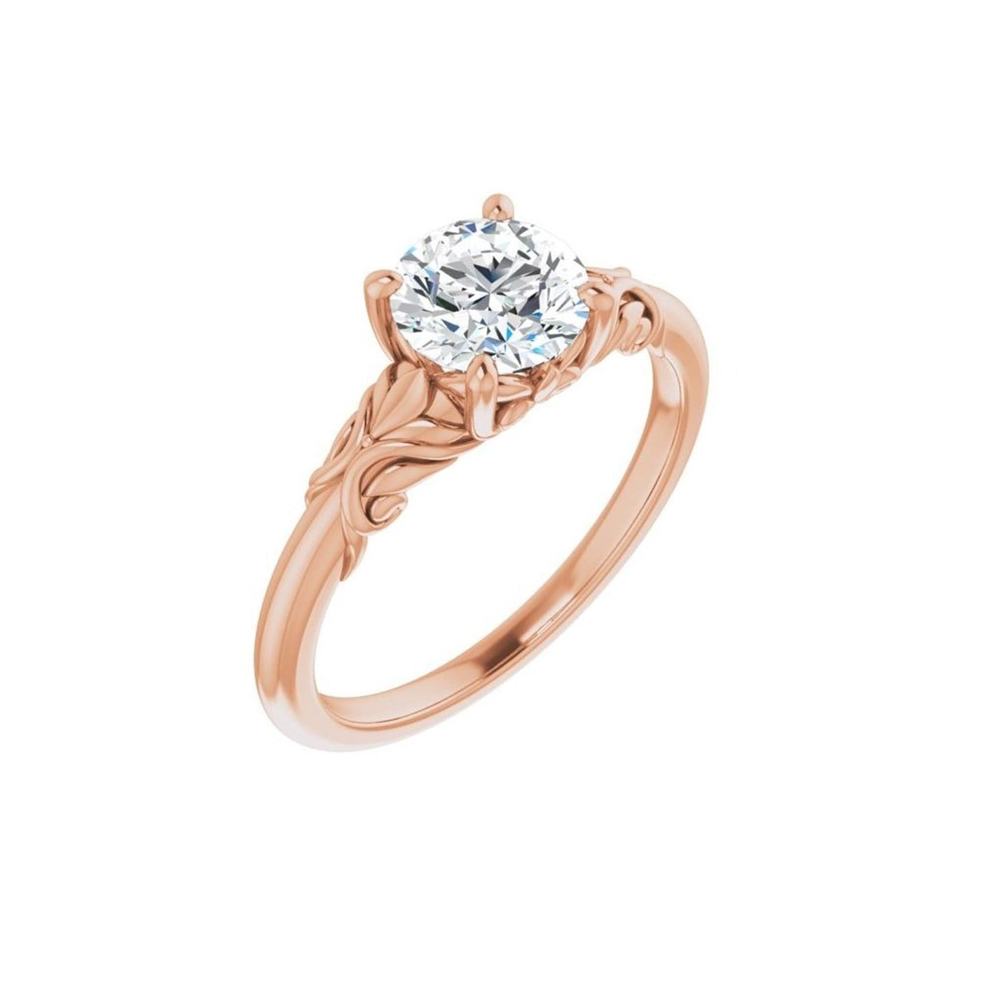 14K Rose Gold 0ctw 4 Prong Style Diamond Semi-Mount Engagement Ring