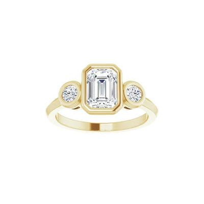 Ever & Ever 14K Yellow Gold 7x5ctw Bezel Style Diamond Semi-Mount Engagement Ring