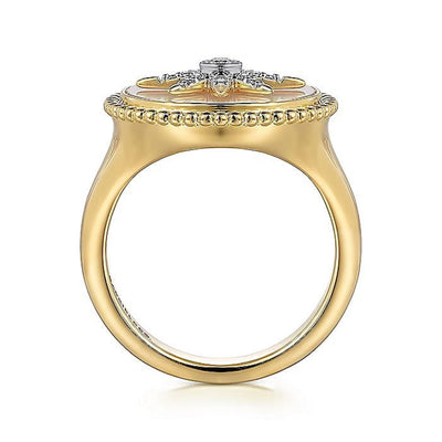 Gabriel 14K Yellow Gold 2.52ctw Signet Diamond Fashion Ring