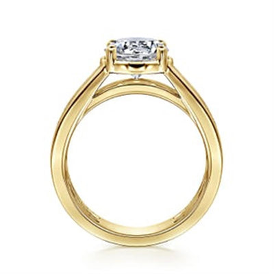 Gabriel - Contemporary Collection 14K Yellow Gold 0.55ctw 4 Prong Style Diamond Semi-Mount Engagement Ring