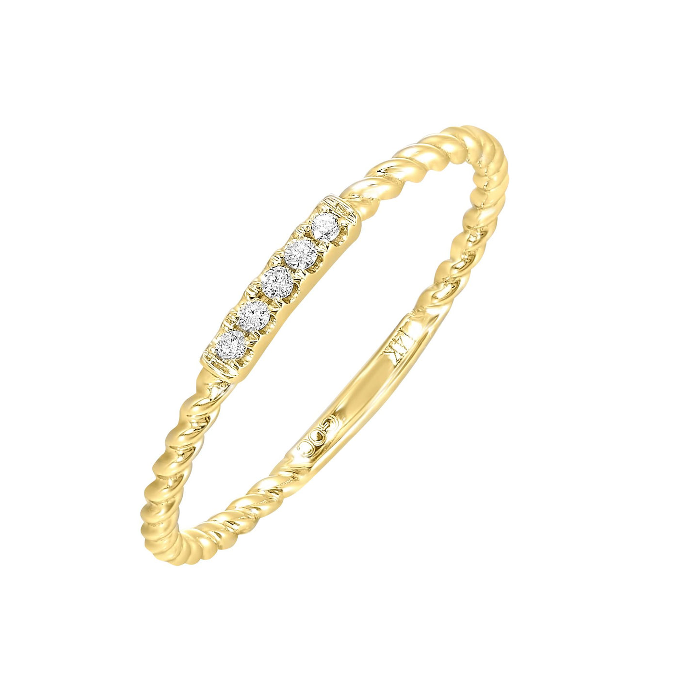 10K Yellow Gold .05ctw Stackable Diamond Band