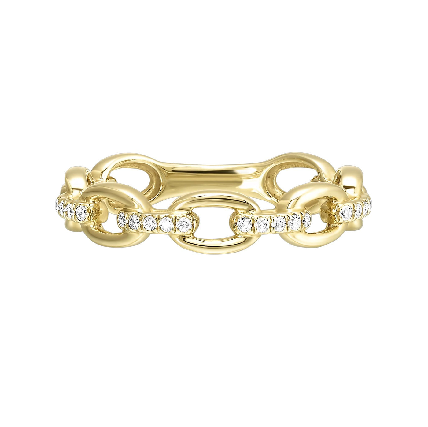 10K Yellow Gold .10ctw Link Diamond Fashion Ring