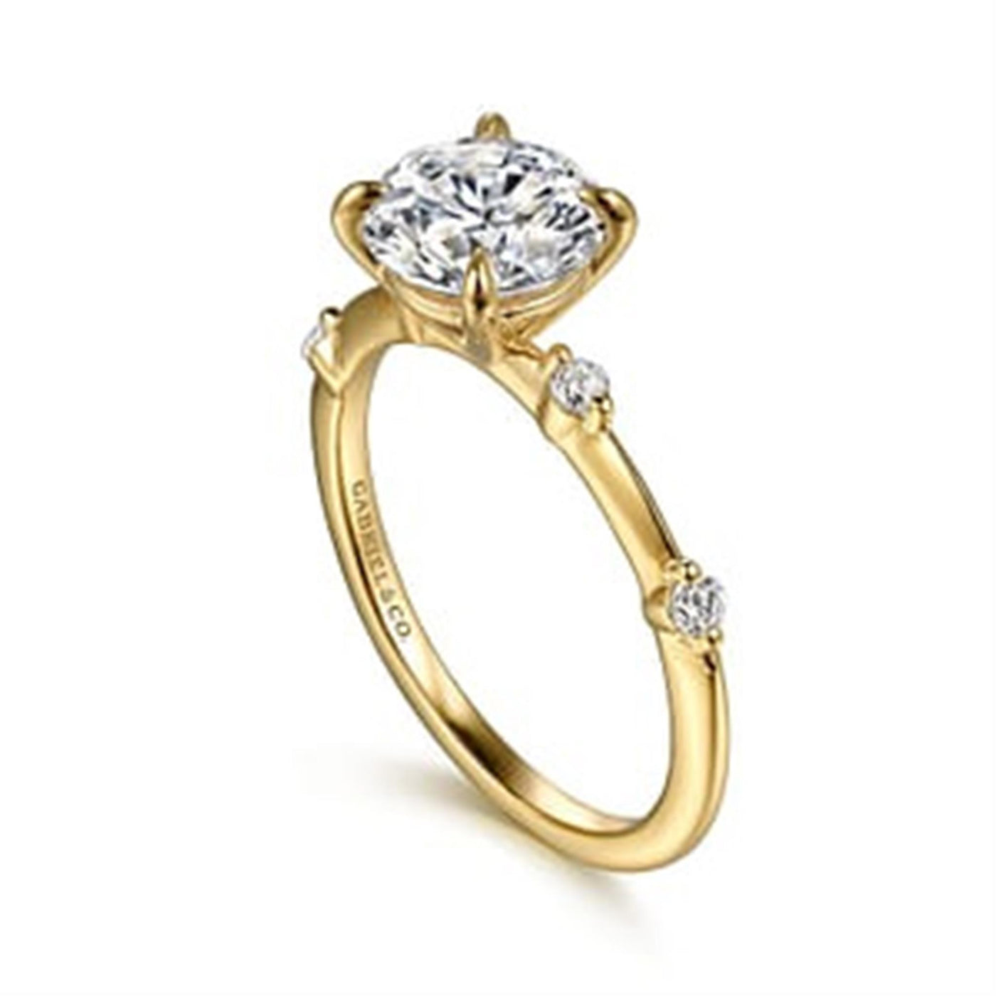 Gabriel - Starlight Collection 14K Yellow Gold 0.11ctw 4 Prong Style Diamond Semi-Mount Engagement Ring
