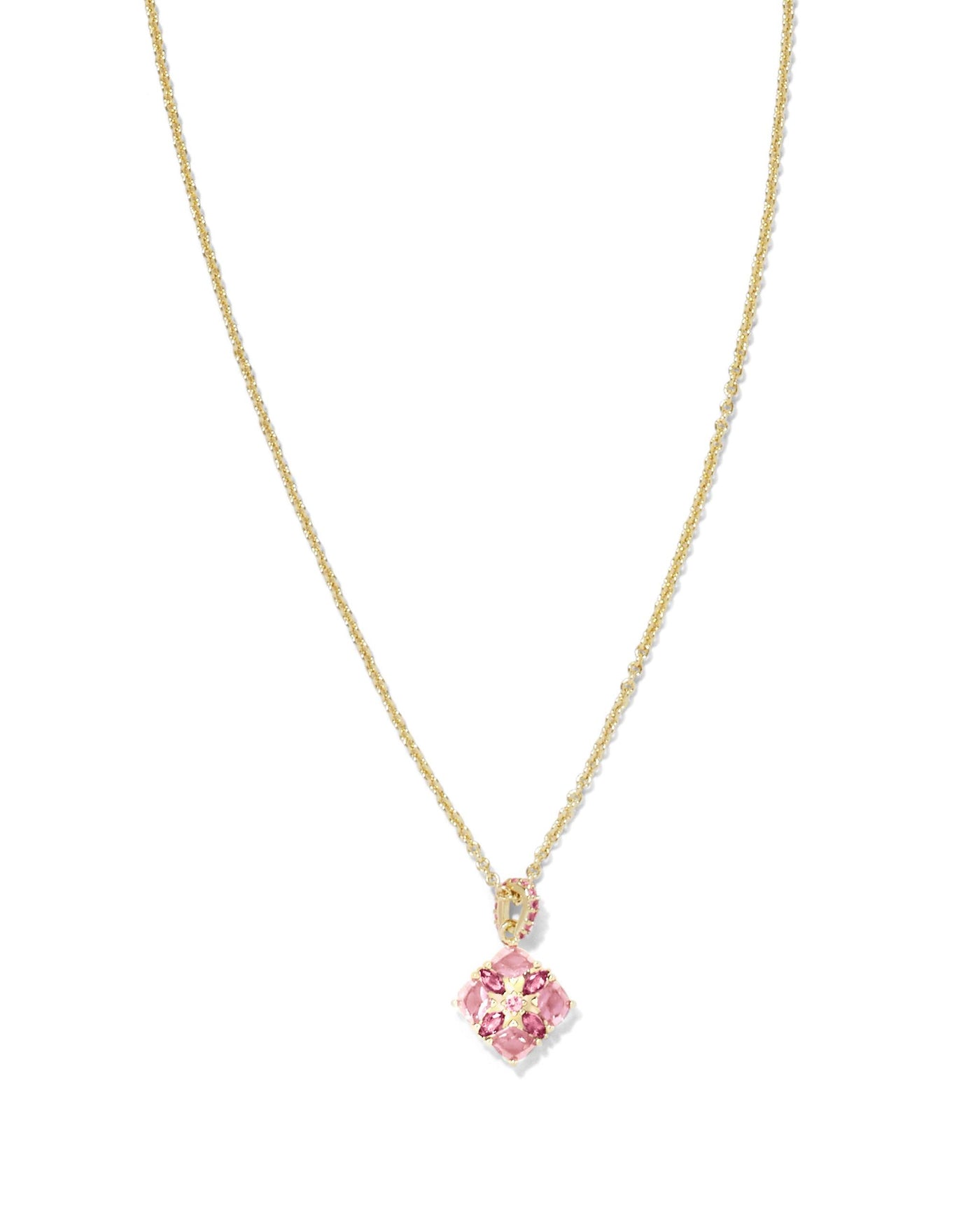 Gold Tone Necklace Featuring Pink Crystal by Kendra Scott