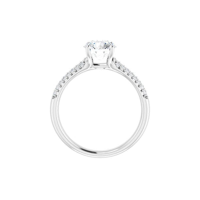 14K White Gold .20ctw Pave Style Diamond Semi-Mount Engagement Ring