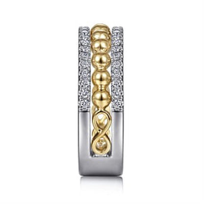 Gabriel 14K White & Yellow Gold 0.37ctw Bujukan Diamond Fashion Ring